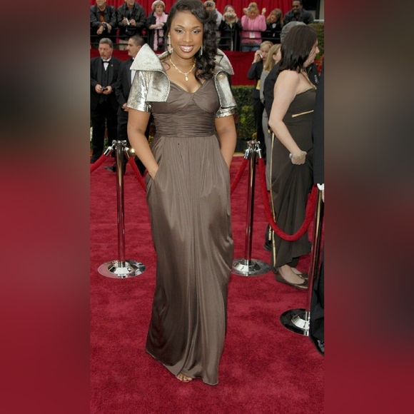 $3850 NEW W. TAG OSCAR DE LA RENTA SILK LONG BROWN RUNWAY GOWN US 10 - Picture 10 of 13